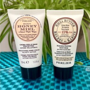 Perlier Hand Cream Duo 1oz Ea Honey Miel & Shea Butter Travel Size Lot NEW